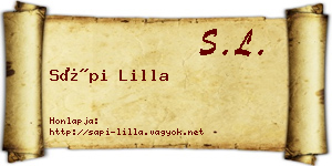 Sápi Lilla névjegykártya